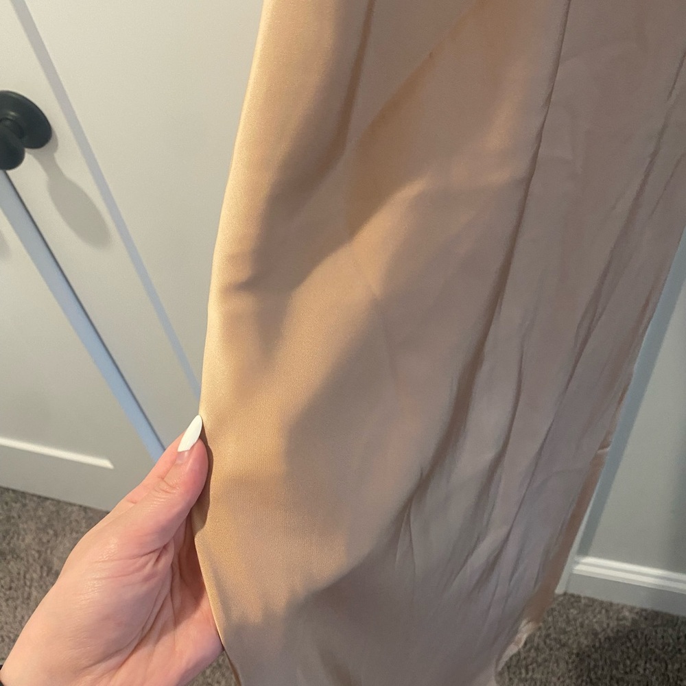 Lulus Saunter In Beige Cowl Neck Midi Slip Dress - Picture 10 of 10